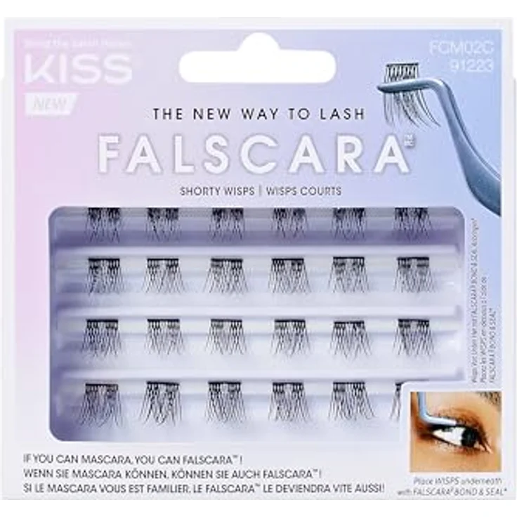 KISS Falscara Wisp Wimpernbüschel Shorty 24 St. - Künstliche Wimpern für Damen, intensiver Blick mit synthetischen Fasern – Bild 1