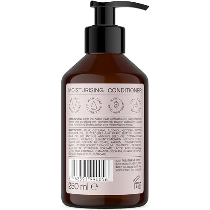 Bali Care Haarshampoo Conditioner Moisturising, 250 ml, Feuchtigkeit und Pflege für lockiges Haar, frizzreduzierende Formel – Bild 3