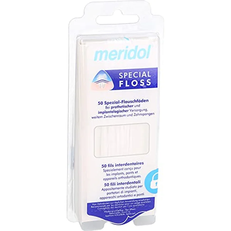 Meridol Special-Floss 50er-Pack Zahnseide/Flosser Bei prothetischer und implantologischer Versorgung – Bild 3