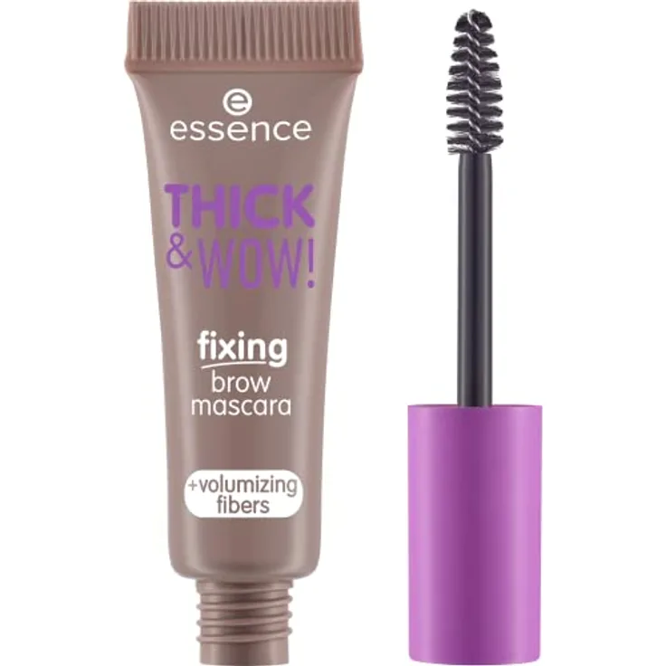 essence THICK & WOW! fixing brow mascara, Augenbrauengel, Nr. 01, Braun, volumengebend, fixierend, vegan, ohne Mikroplastikpartikel, Nanopartikel frei, ohne Parfüm, 1er Pack (6ml)