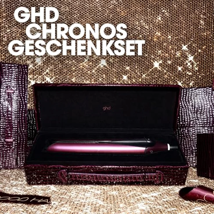 ghd chronos Limited Edition Glätteisen Cherry Chic, 26mm Platten, HD-Motion Responsive Technologie, luxuriöses Vanity Case, Kirschrot – Bild 2