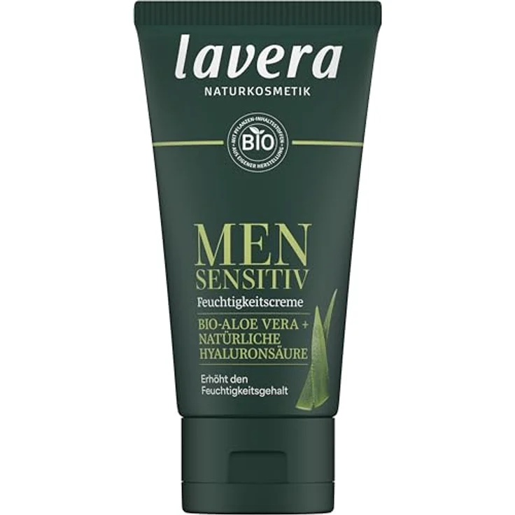 lavera Men sensitiv Feuchtigkeitscreme - Erhöht Feuchtigkeitsgehalt - für empfindliche Haut - sanft & erfrischend - hilft bei Juckreiz - vegan - Naturkosmetik - 50 ml – Bild 1