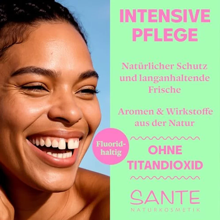 SANTE Zahnpasta Minze Total Care, 75 ml, mit fluoridierendem Schutz und natürlichen Inhaltsstoffen – Bild 3