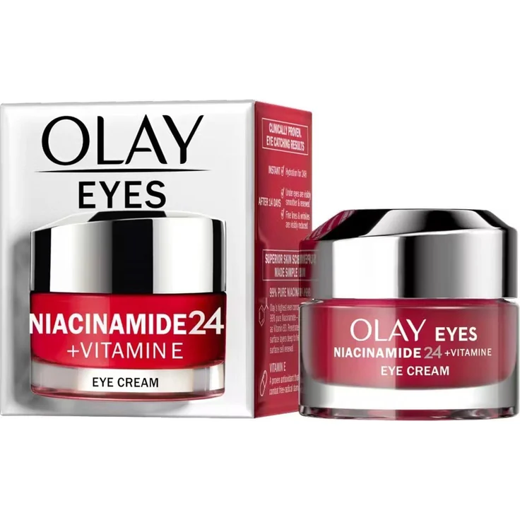 Olay Regenerist Augenpflege Crème mit Niacinamid 24 + Vitamin E, 15 ml, Tag + Nacht, feuchtigkeitsspendend, gegen sichtbare Zeichen der Hautalterung