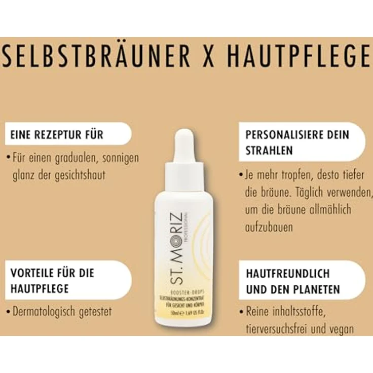 ST. MORIZ Professional Clear Face Tanning Drops, Selbstbräuner für Gesicht, dermatologisch getestet, 50ml – Bild 2