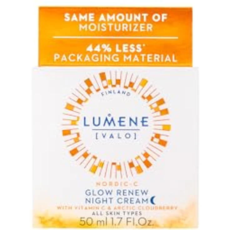 LUMENE Nordic-C [VALO] Glow Renew Nachtcreme mit Vitamin C und Hyaluronsäure, Vegan 50ml in biobasiertem Kunststofftiegel, strahlender Teint am Morgen – Bild 2