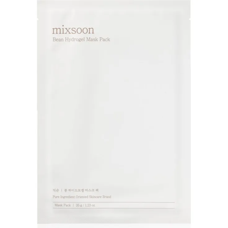 mixsoon Bean Hydrogel Mask Pack, Intensive Hydrogel-Maske für hydratisierte und strahlende Haut, 35 g, vegan, mit Niacinamid und fermentierten Inhaltsstoffen