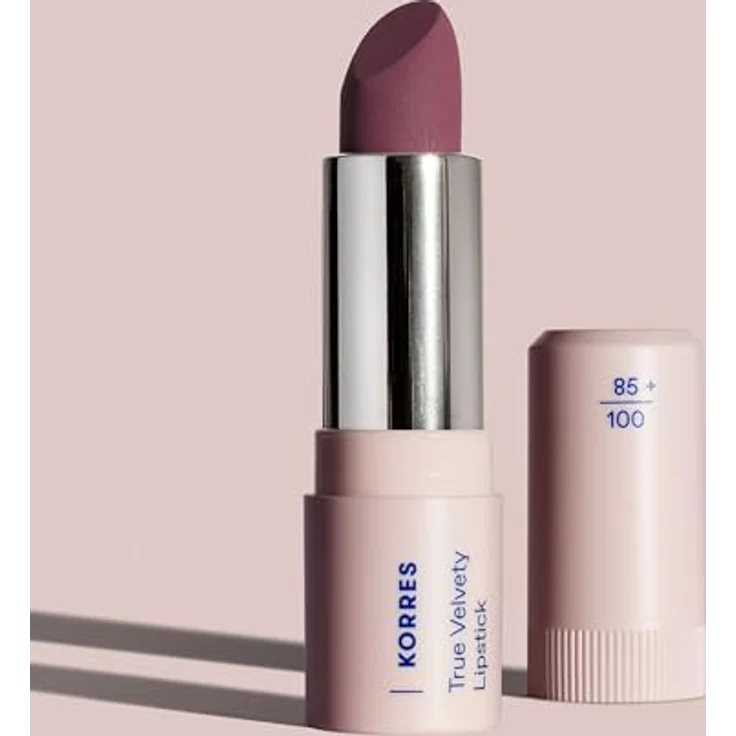 KORRES True Velvety Lipstick Plum Rose 25, rose Lippenstift mit intensiver Farbe, cremiger Textur & semi-mattem Finish, vegan, 3g – Bild 4