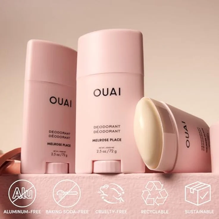 OUAI Aluminiumfreies Deodorant Melrose Place, 24-Stunden-Geruchsschutz mit Duftnoten von Rose, Beere, Litschi & rosa Pfefferkörnern, 72g – Bild 4