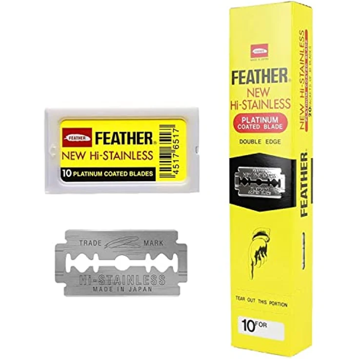 Feather Feather New Hi-Stainless Double Edge Rasierklingen Packungsinhalt 10 Stück – Bild 2