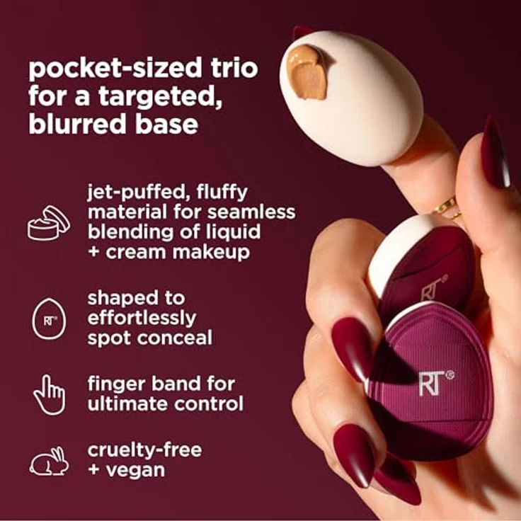 Real Techniques Mini Marshmallow Puff Trio Set, 3 weiche Make-Up Schwämme für makellose Basis, limitierte Auflage – Bild 2