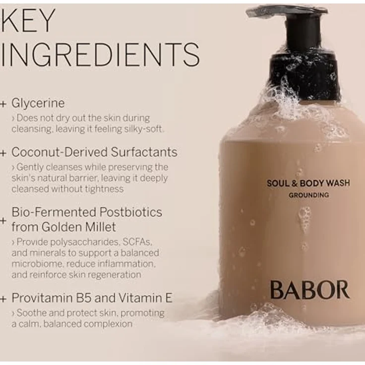BABOR Soul & Body Wash | Aroma Duschgel für Trockene und Empfindliche Haut, Entspannende Duschcreme Mit Patchouli & Pflegenden Ölen, Beruhigender Duft, Mit Vitamin E, Vegan | 250 ml – Bild 3