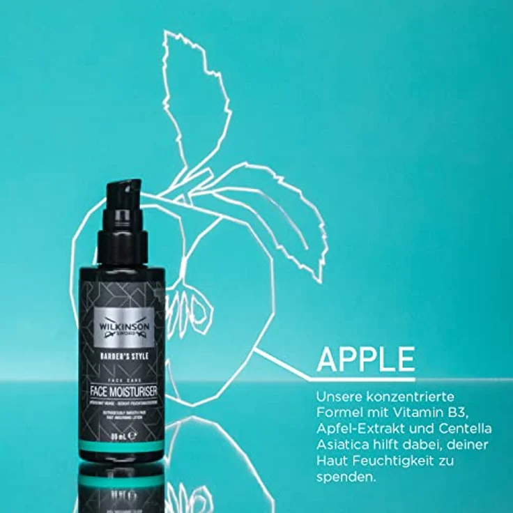 Wilkinson Sword SWORD - Barber's Style Gesichtscreme für Männer, 88ml, mit Vitamin B3 und Apfel-Extrakt, für alle Hauttypen geeignet – Bild 2