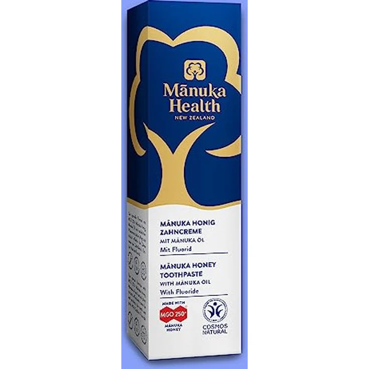 Manuka Health - Manuka Honig Zahncreme mit MGO 250+ Honig und Manuka Öl mit Fluorid, Natürlicher Minzgeschmack, Ohne Titandioxid, Ohne Schäumungsmittel (SLS), 75ml – Bild 2