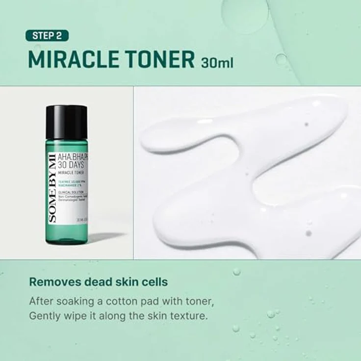 Some By Mi AHA BHA Miracle SOS Kit, Gesichtsserum mit Reinigungsschaum, Toner, Serum und Creme, 90 ml – Bild 5
