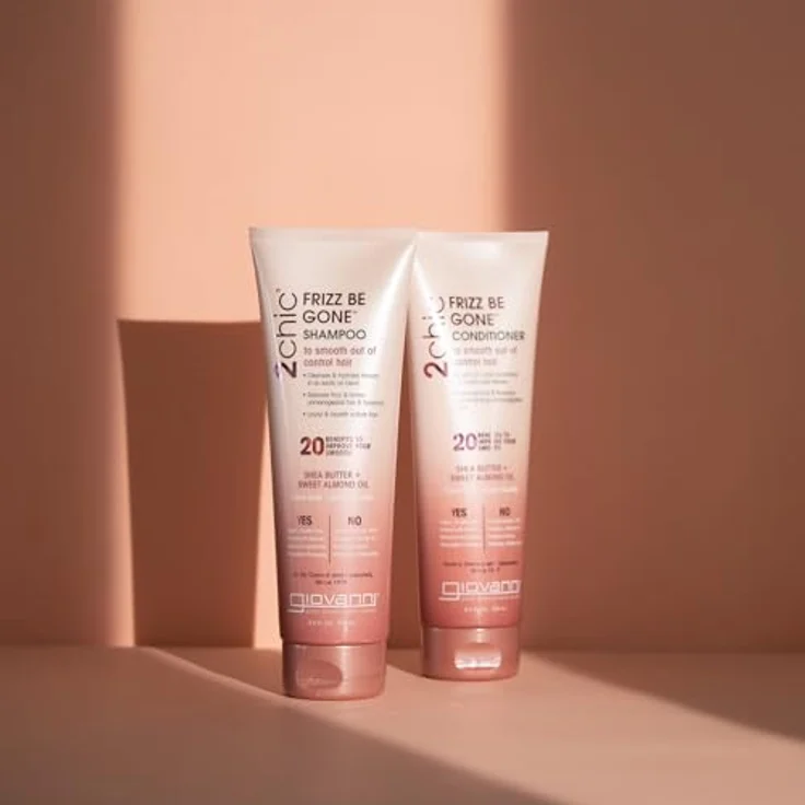Giovanni 2chic Frizz Be Gone Shampoo, 250ml, feuchtigkeitsspendende Formel mit Sheabutter und Ölen zur Reduzierung von Frizz und Verbesserung der Haarstruktur – Bild 2