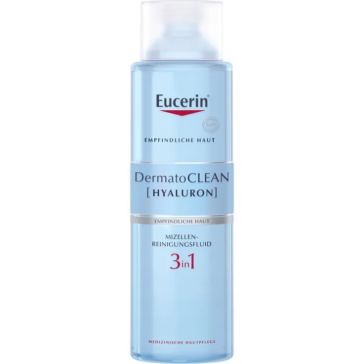 Eucerin DermatoCLEAN Hyal.Miz.Reinigungsfluid 3in1 400 ml, für Damen und Herren empfohlen