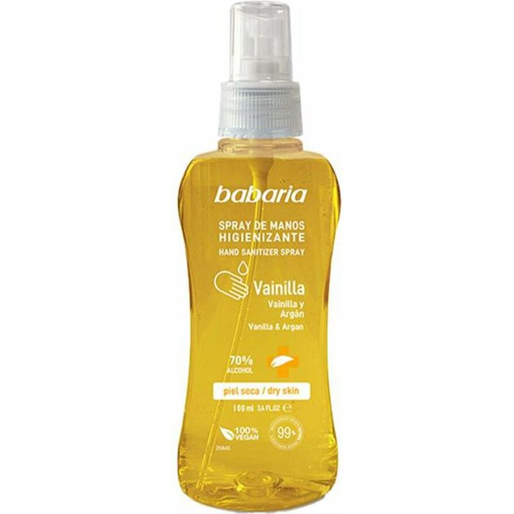 Babaria Vainilla Y Argan gel De Manos Higienizante Spray Piel Seca 70% Alcohol 100 ml