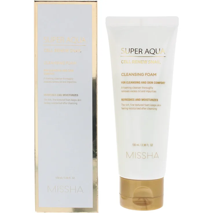 Missha Super Aqua Super Aqua Cell Renew Snail Cleansing Foam Reinigungsschaum 100 ml mit reinigender Wirkung