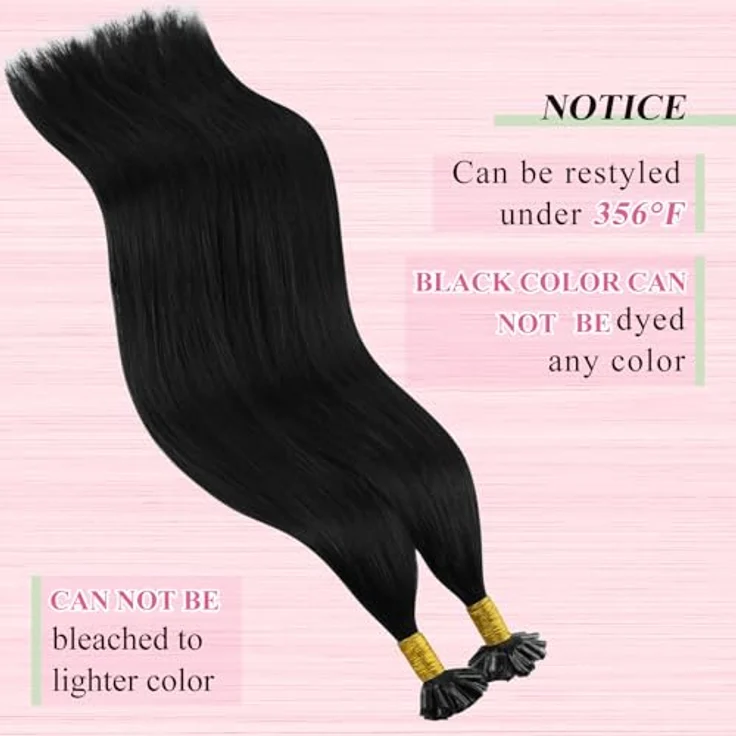 YoungSee U Tip Haarverlängerungen, Echthaar Schwarz 40 cm, Keratin Bondings für müheloses Volumen und natürliche Integration, 50g – Bild 5