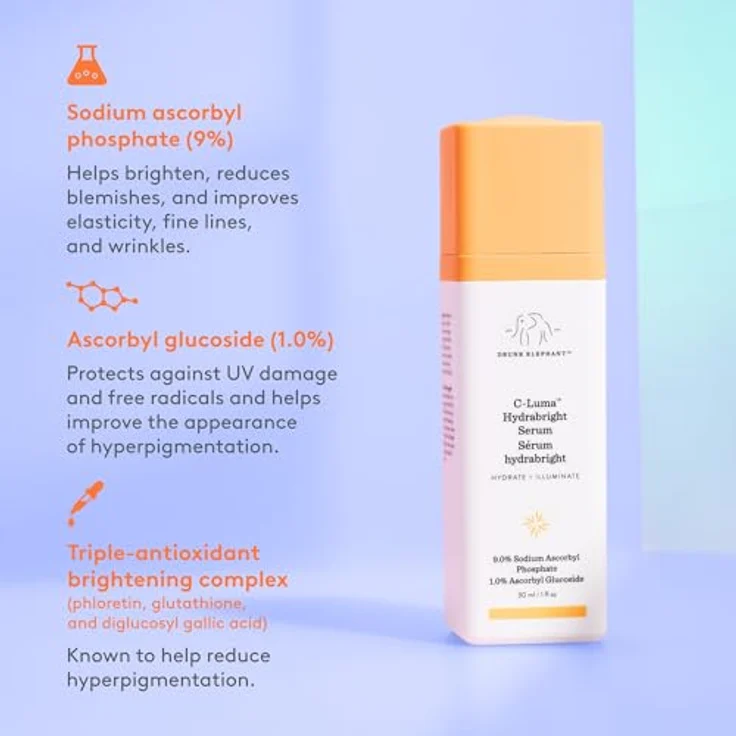 Drunk Elephant C-Luma Hydrabright, Gesichtsserum zur Hautaufhellung und Feuchtigkeitsversorgung, 30 ml – Bild 5