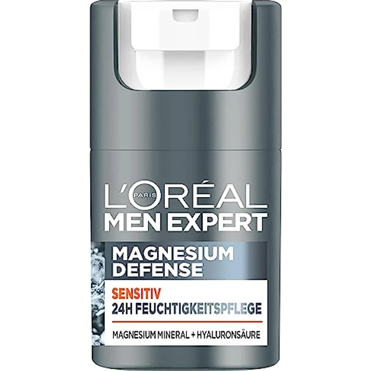 L'Oréal Men Expert Sensitiv Gesichtspflege, Beruhigende Feuchtigkeitscreme für empfindliche Haut mit Magnesium und Hyaluronsäure, Magnesium Defense, 50 ml – Bild 2