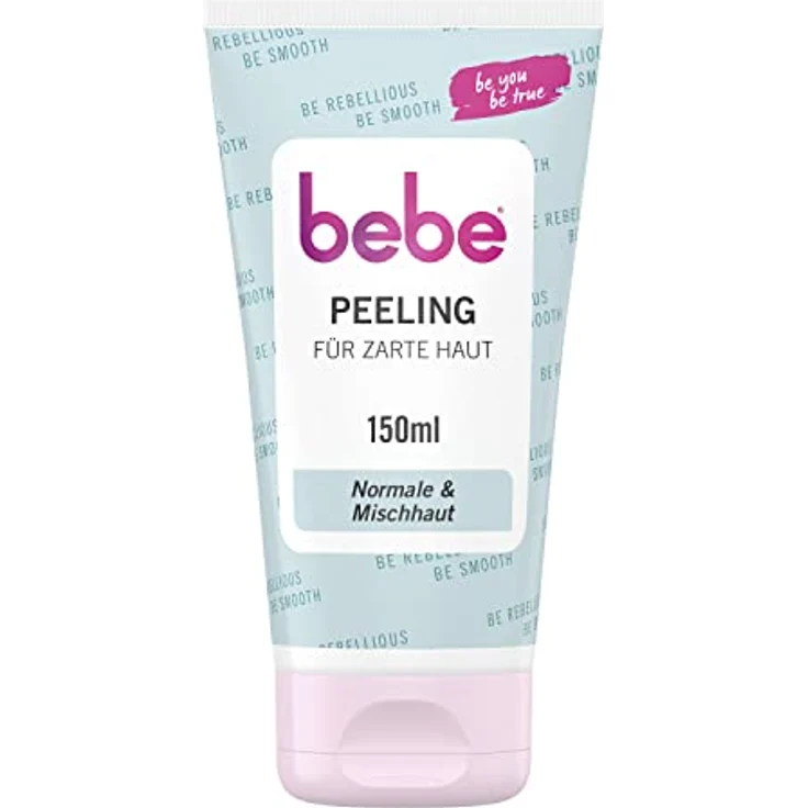 bebe Peeling für zarte Haut (150 g), sanfte Gesichtsreinigung mit Aprikosenextrakt & -Duft, gründliche Hautreinigung für normale Haut & Mischhaut – Bild 1