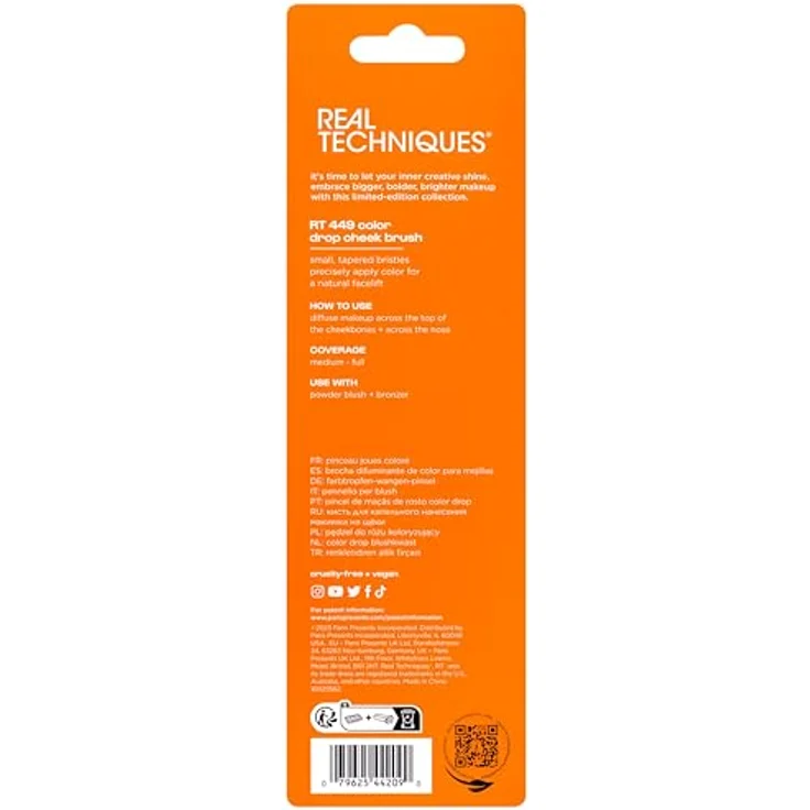 REAL TECHNIQUES Hyperbrights Color Drop Cheek Brush - Professioneller Make-up-Pinsel, ultraweich und hochwertig, für ein makelloses Finish – Bild 3
