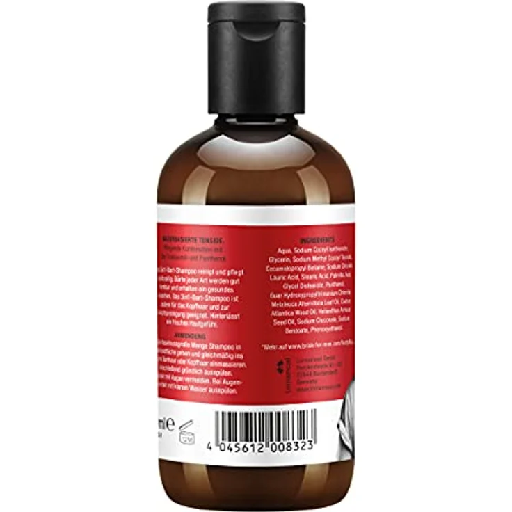 BRISK 3in1-Bart-Shampoo, 150 ml, Bart- und Haarpflege, Gesichtsreinigung für Männer, Shampoo für weiches Barthaar, Pflegeprodukt mit Bio-Teebaumöl – Bild 2