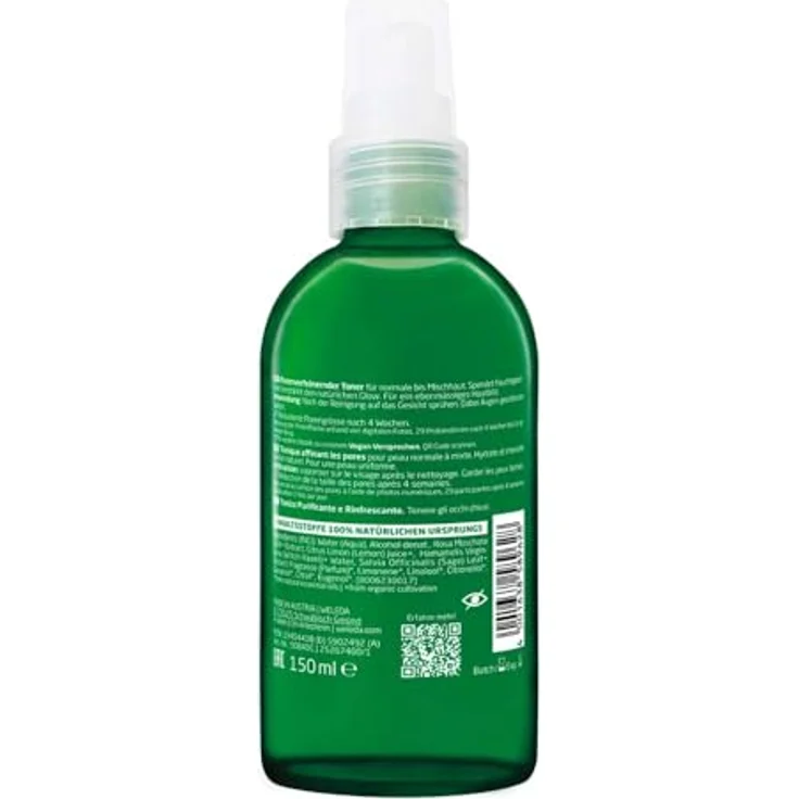 Weleda Bio-Hamamelis & Salbei-Extrakt Refining Hydra Toner, porenverfeinernd und feuchtigkeitsspendend, 150ml für normale bis Mischhaut – Bild 2
