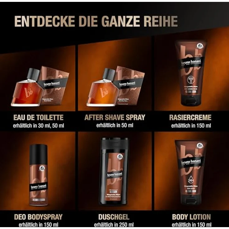 bruno banani Body Shaving Cream Magnetic Man, 3-in-1-Rasiercreme mit fesselnd-holzigem Duft und natürlicher Formel, 150ml – Bild 5