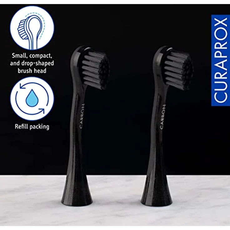CURAPROX Black is White Aufsteckbürsten für elektrische Zahnbürste 2 St. Schwarz – Bild 5