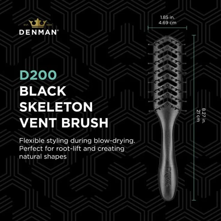 Denman D200 Hyflex Vent Brush 7-reihig schwarz – Bild 2