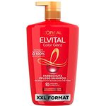 L'Oréal Paris Elvital XXL Farbschutz Shampoo für coloriertes, getöntes oder gesträhntes Haar, Mit Pfingstrosen Extrakt und UVA-/UVB- Filter, Color Glanz Pflegeshampoo, 1 x 1000 ml