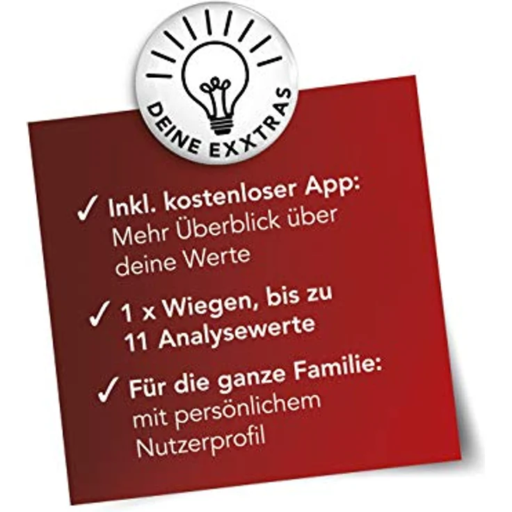 Maxxme Personen-Waage Körperanalyse mit Bluetooth & App - grau – Bild 9