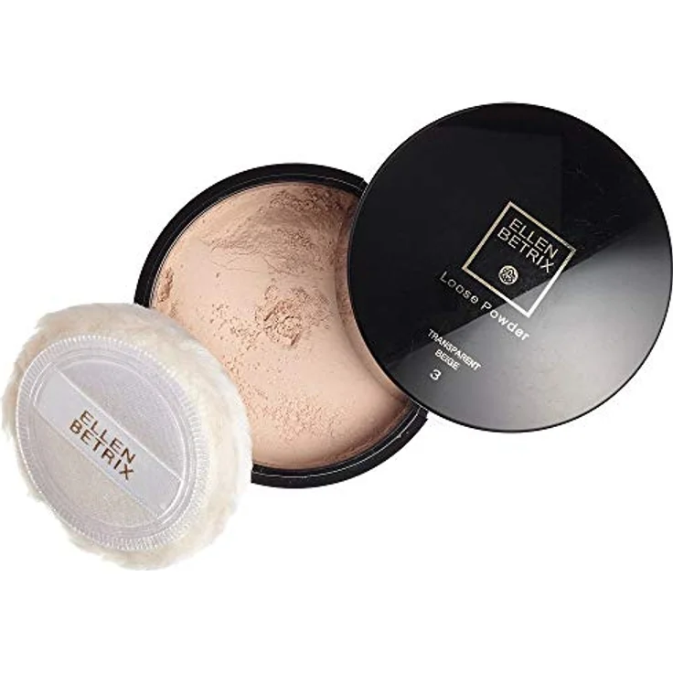 Ellen Betrix Loose Powder Transparent Beige 3 Transparentes Fixing Powder für ein mattes Finish mit praktischer Puderquaste und Cleverem Dosierer 15 g  – Bild 2
