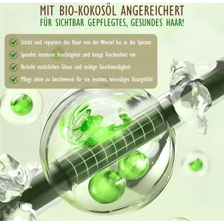 P-Beauty Haarmaske mit Kokosöl, 2x250ml - Intensive Feuchtigkeit, Repair & Regeneration für trockenes und strapaziertes Haar, natürliche Formel, vegan, glanzvolle Pflege – Bild 5