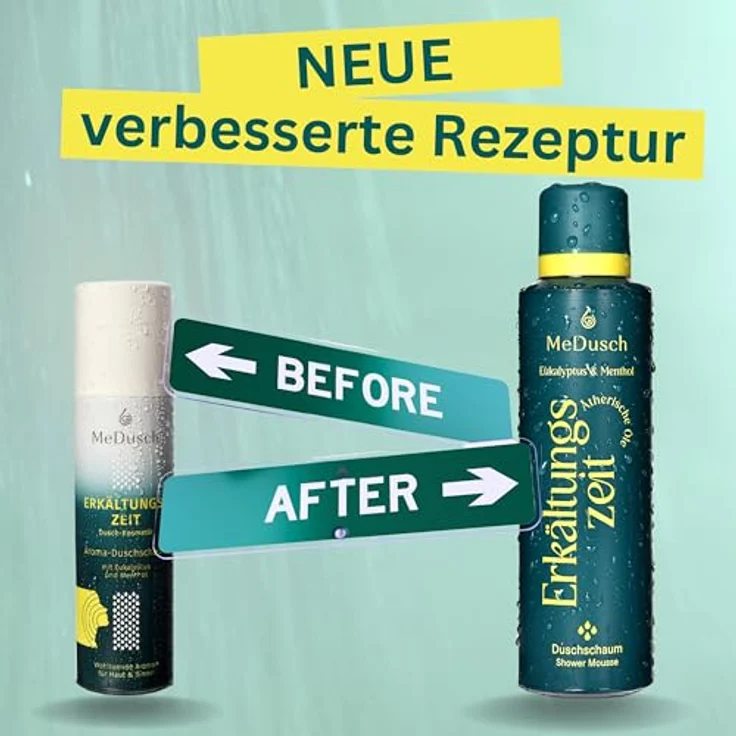 MeDusch Duschschaum Erkältungszeit mit wohltuendem Ätherischem Eukalyptusöl Menthol sowie pflegenden pflanzlichen Ölen 4er-Set je 150 ml – Bild 7