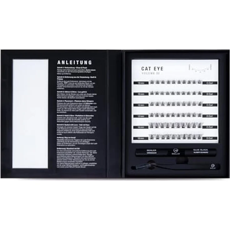 NICLAY DIY Lash Starterkit N1690.3, Professionelles Wimpern-Set mit 60 wiederverwendbaren Wimpern-Clustern, Cat Eye III, 10/12/16 mm – Bild 5