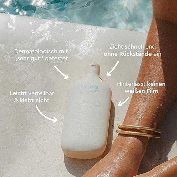 SUNS THIRTY WATERPROOF | Premium Sonnencreme LSF 30 | wasserfest | vegan | ohne Mikroplastik | Sport-Sonnencreme | Gesicht und Körper | nicht fettend | 180ml (Sea Salt) – Bild 5