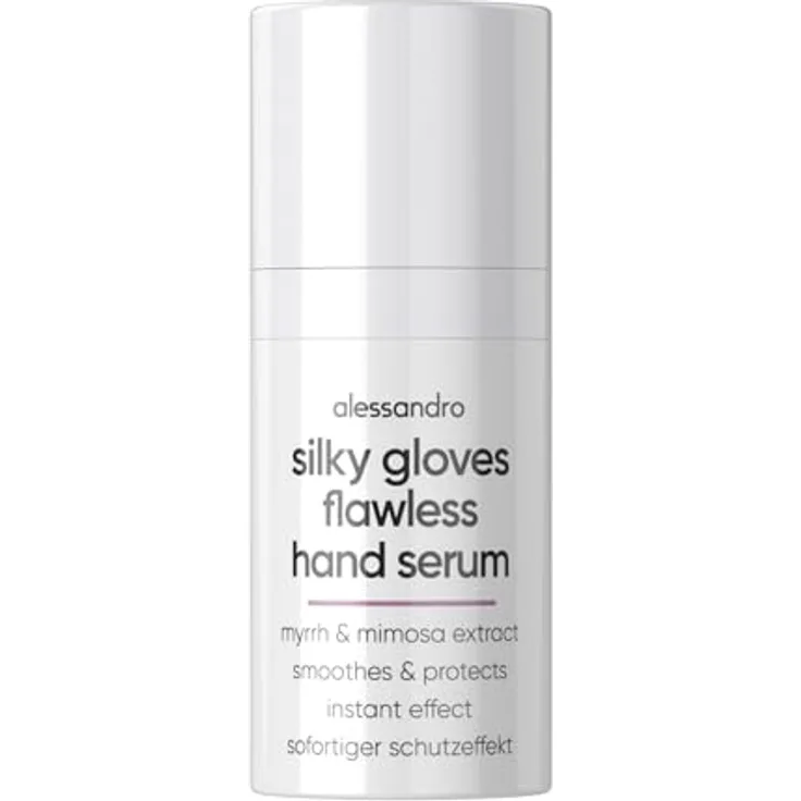 alessandro Silky Gloves Flawless Hand Serum, schützend & glättend mit Mimose & Myrrhe Extrakt, ölfreie Formel, vegan, 15ml