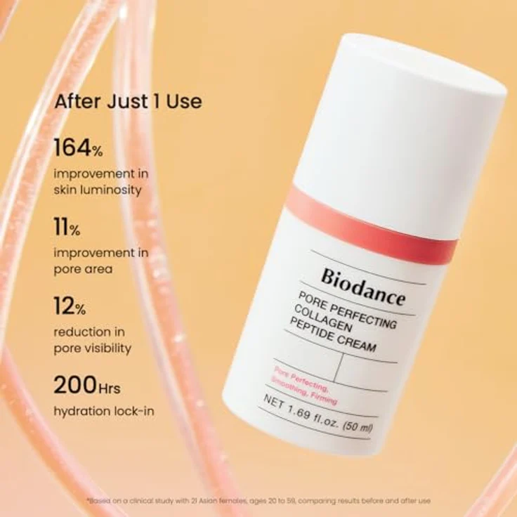 Biodance Pore Perfecting Collagen Peptide Cream 50ml – porenverfeinernde Gesichtscreme mit Peptiden, Hyaluronsäure und Anti-Aging-Effekten – Bild 5