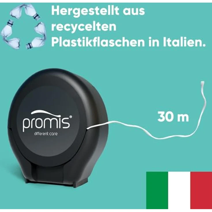 Promis Zahnseide Expand gewachst, vegan & recycelt – 30 m expanding, sanft bei empfindlichem Zahnfleisch, mit ätherischen Ölen – Bild 3