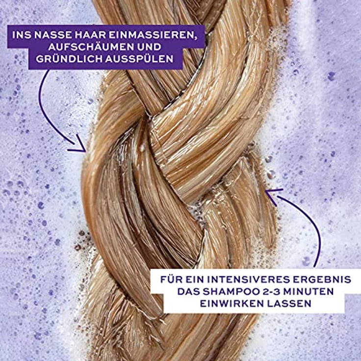 John Frieda Violet Crush Intensiv-Silber-Shampoo - Anti-Gelbstich - Auch gegen Orangetöne - Mit violetten Pigmenten, 250 ml – Bild 5