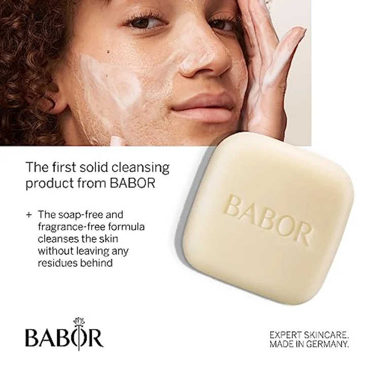 BABOR Natural Cleansing Bar für ölige Haut und Mischhaut, Feste Gesichtsreinigung für einen geklärten Teint, Mit Aloe Vera und Baobaböl, mit Aufbwahrungsdose, 1 x 65g – Bild 3