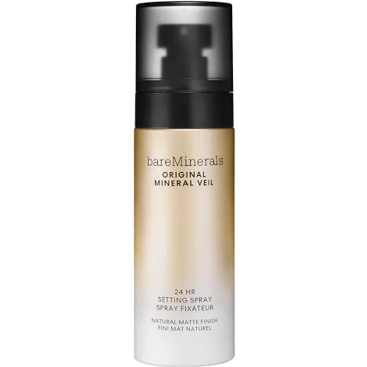 bareMinerals Original Mineral Veil 24HR Natural Matte Setting Spray, alkoholfreies Fixing Spray für 24 Stunden Halt, mattierend und schweiß- sowie wasserresistent