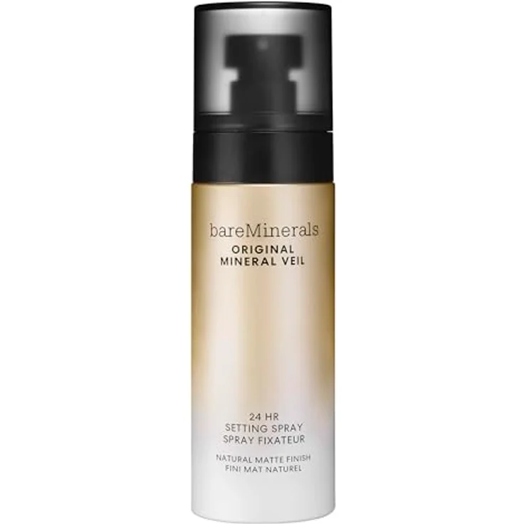 bareMinerals Original Mineral Veil 24HR Natural Matte Setting Spray, alkoholfreies Fixing Spray für 24 Stunden Halt, mattierend und schweiß- sowie wasserresistent – Bild 1