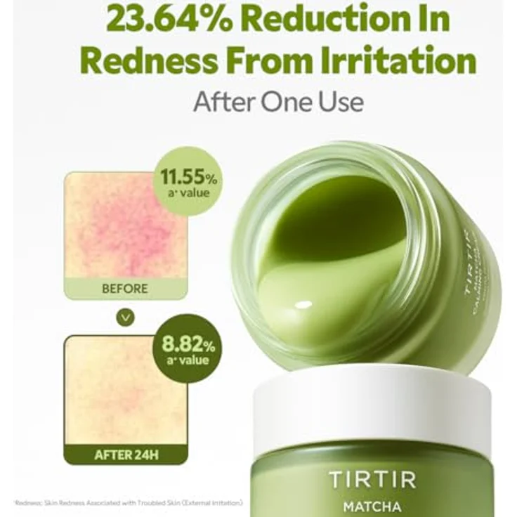 TIRTIR Beruhigende Matcha Creme, 50 ml, Gesichtscreme mit Niacinamid und Ceramiden für empfindliche Haut – Bild 5