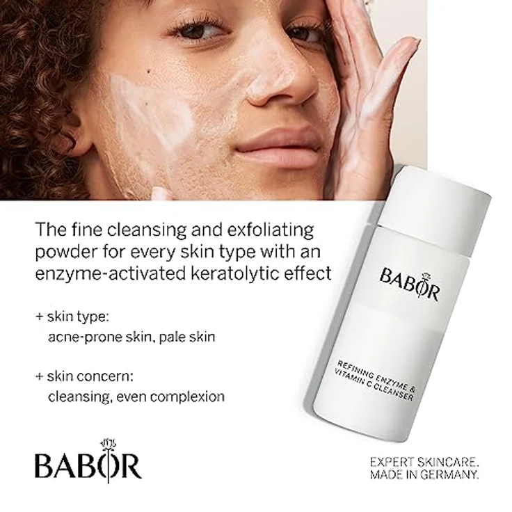 BABOR CLEANSING Enzyme Cleanser für Mischhaut, ölige Haut und für unreine Haut, Enzymatisches Reinigungs- und Peelingpulver, Mit Vitamin C, 1 x 40 g – Bild 3