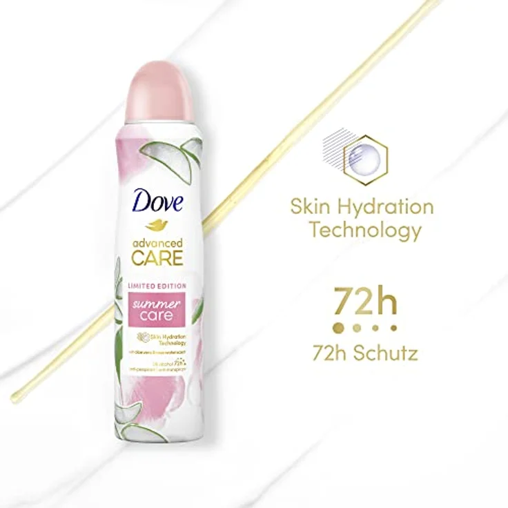 Dove Advanced Care Anti-Transpirant Deo-Spray Limited Edition Summer Care Duft nach Aloe Vera und Rosenwasser mit Skin Hydration Technology 150 ml 1 Stück – Bild 3